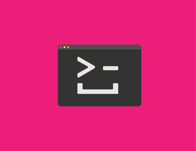 A dark computer screen on a pink background with a winking emoticon face
