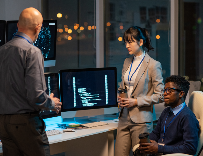 Cybersecurity Business Employees Making Education Partnerships