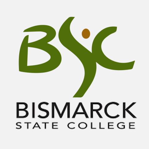 bismarck state college logo with gray background