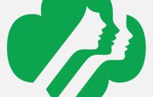 Girl Scouts logo with gray background